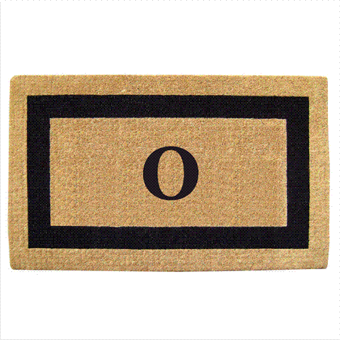 Nedia Home 02071O Single Picture - Black Frame 24 x 57 In. Heavy Duty Coir Doormat - Monogrammed O