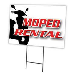 SignMission C-1824-DS-Moped Rental 18 x 24 in. Moped Rental Yard Sign & Stake