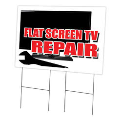 SignMission C-2436 Flat Screen Tv Repair 24 x 36 in. Flat Screen Tv Repair Yard Sign & Stake