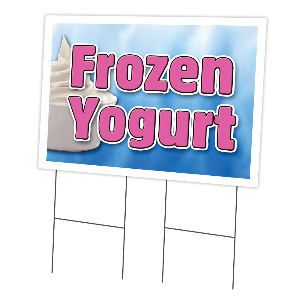 SignMission C-2436 Frozen Yogurt 24 x 36 in. Frozen Yogurt Yard Sign & Stake
