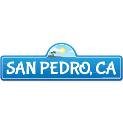 SignMission P-618 San Pedro Ca 6 x 18 in. Beach Street Sign - San Pedro, CA California