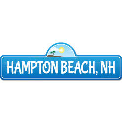 SignMission P-618 Hampton Beach Nh 6 x 18 in. Beach Street Sign - Hampton, NH New Hampshire