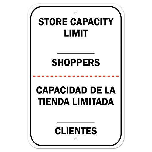 SignMission A-1218-25439 Public Safety Sign - Store Capacity Limit Shoppers Spanish