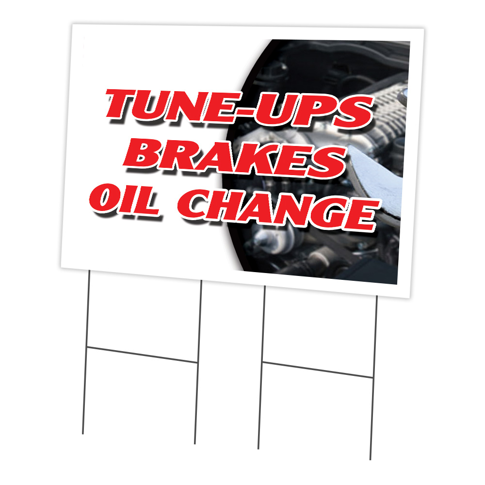 SignMission C-2436 Tune Ups Brakes Oil Cha 24 x 36 in. Tune Ups Brakes Oil Cha Yard Sign & Stake