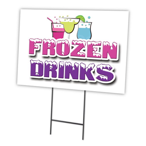 SignMission C-1216-DS-Frozen Drinks 12 x 16 in. Frozen Drinks Yard Sign & Stake