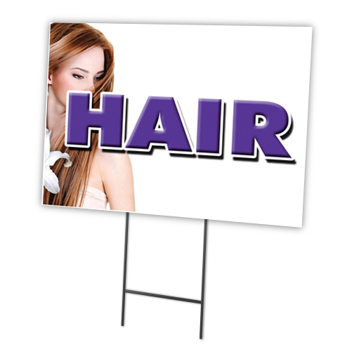 SignMission C-1216-DS-Hair 12 x 16 in. Hair Yard Sign & Stake