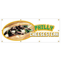 SignMission B-96 Philly Cheesesteak 36 x 96 in. Banner Sign - Philly Cheesesteak