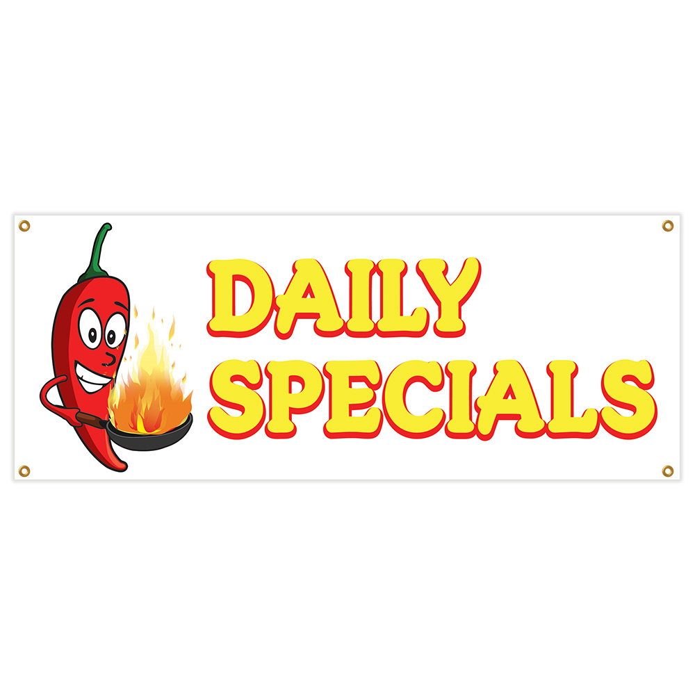 SignMission B-Daily Specials 18 x 48 in. Banner Sign - Daily Specials