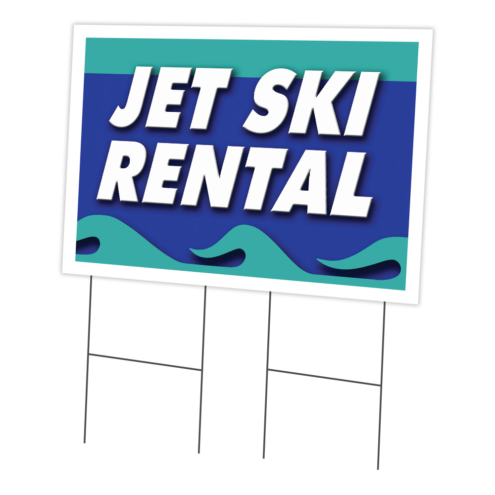 SignMission C-2436-DS-Jet Ski Rental 24 x 36 in. Yard Sign & Stake - Jet Ski Rental