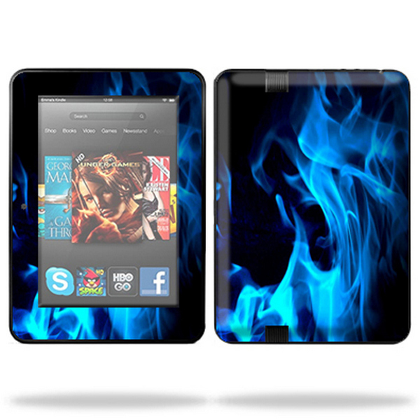MightySkins KINDLEFIREHD7-Blue Flames Skin Compatible with Amazon Kindle Fire HD Fits Only 7 in. Previous Generation Tablet Wrap Sticker - B