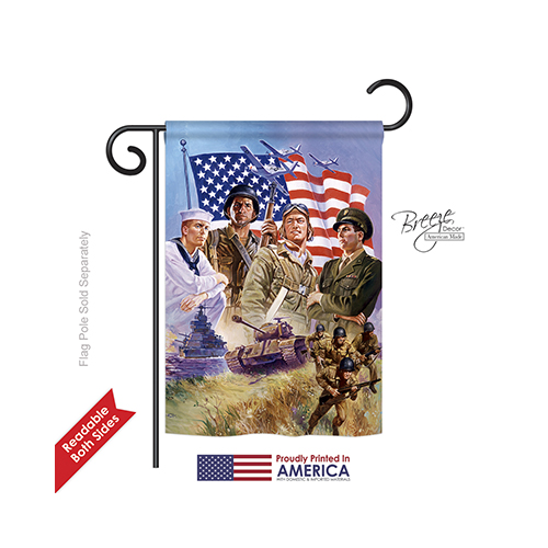 Breeze Decor 61072 Historic The Armed Forces 2-Sided Impression Garden Flag - 13 x 18.5 in.