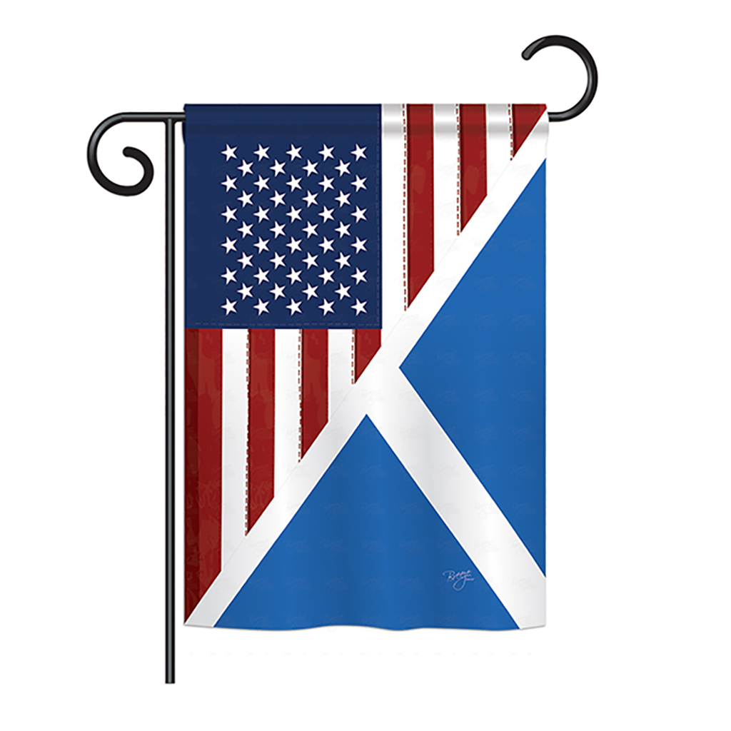 Breeze Decor BD-FS-G-108390-IP-BO-DS02-US US Scotland Friendship Flag - s of the World - Everyday US Friendship Impressions Decorative Vertic