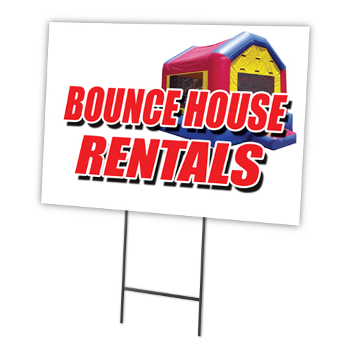 SignMission C-1824-DS-Bounce House Rentals 18 x 24 in. Bounce House Rentals Yard Sign & Stake