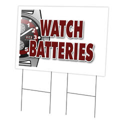 SignMission C-2436-DS-Watch Batteries 24 x 36 in. Watch Batteries Yard Sign & Stake