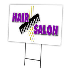 SignMission C-1216-DS-Hair Salon 12 x 16 in. Hair Salon Yard Sign & Stake