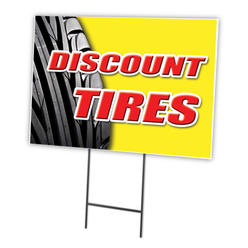 SignMission C-1824-DS-Discount Tires 18 x 24 in. Discount Tires Yard Sign & Stake