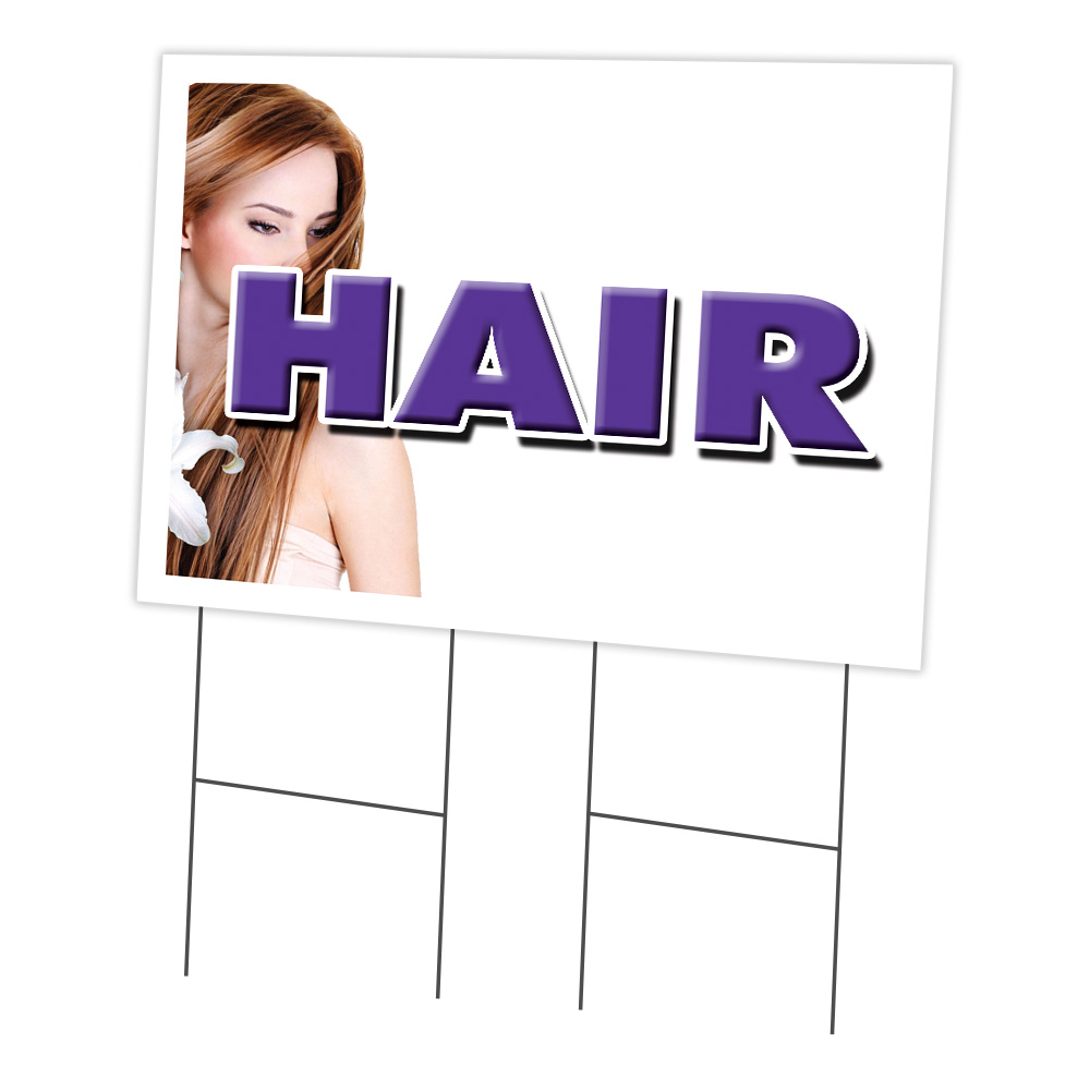 SignMission C-2436-DS-Hair 24 x 36 in. Hair Yard Sign & Stake
