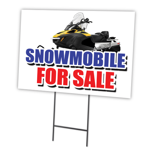 SignMission C-1216-DS-Snowmobile For Sale 12 x 16 in. Yard Sign & Stake - Snowmobile for Sale