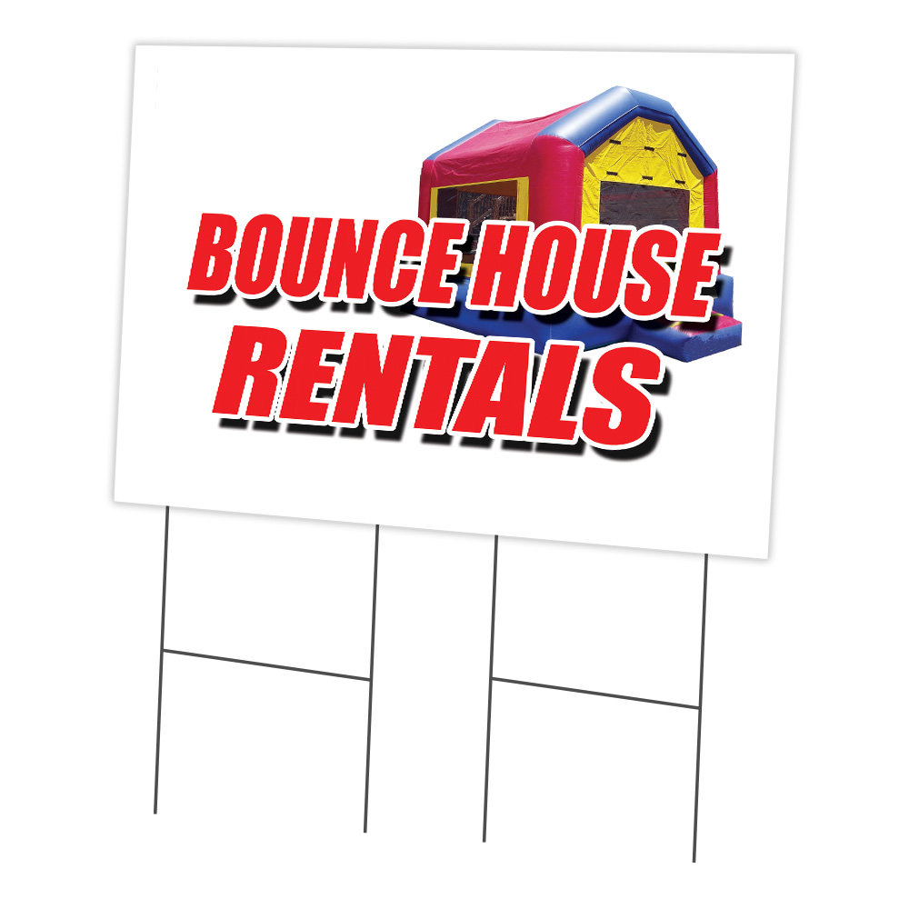 SignMission C-2436 Bounce House Rentals 24 x 36 in. Yard Sign & Stake - Bounce House Rental