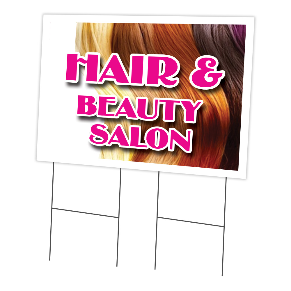 SignMission C-2436 Hair & Beauty Salon 24 x 36 in. Yard Sign & Stake - Hair & Beauty Salon