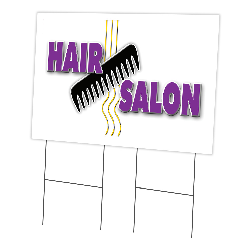 SignMission C-2436 Hair Salon 24 x 36 in. Yard Sign & Stake - Hair Salon