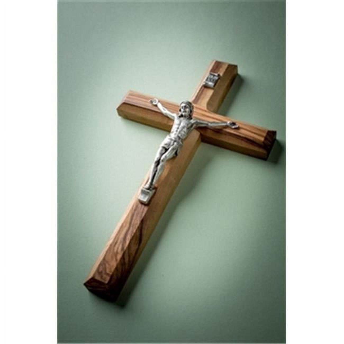 ADHETECH Earthwood 166762 Olive Wood Cross - Plain Crucifix - 8 in.
