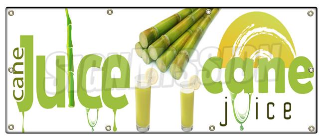 SignMission B-96 Sugar Cane Juice 36 x 96 in. Banner Sign - Sugar Cane Juice - Fresh Drinks Cold Ice Soda Water