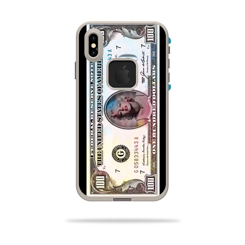 MightySkins LIFIPXSM-Monroe Currency Skin Decal Wrap for LifeProof Fre iPhone XS Max Case Sticker - Monroe Currency