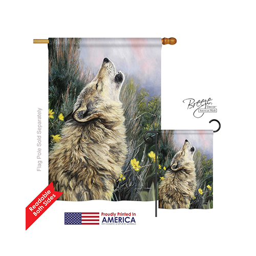 Breeze Decor 10059 Wildlife & Lodge The Call 2-Sided Vertical Impression House Flag - 28 x 40 in.