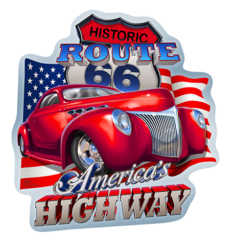 SignMission P-1414 Americas Highway 14 in. Route 66 Americas Highway Novelty Sign