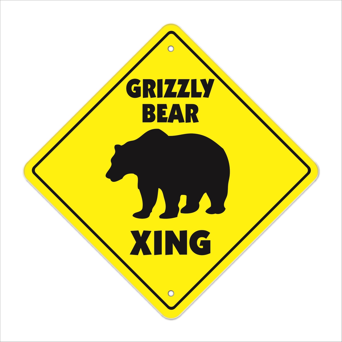 SignMission X-GRIZZLY BEAR 12 x 12 in. Grizzly Bear Crossing Zone Xing Sign