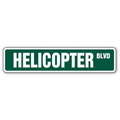 SignMission SS-Helicopter 4 x 18 in. Helicopter Street Sign