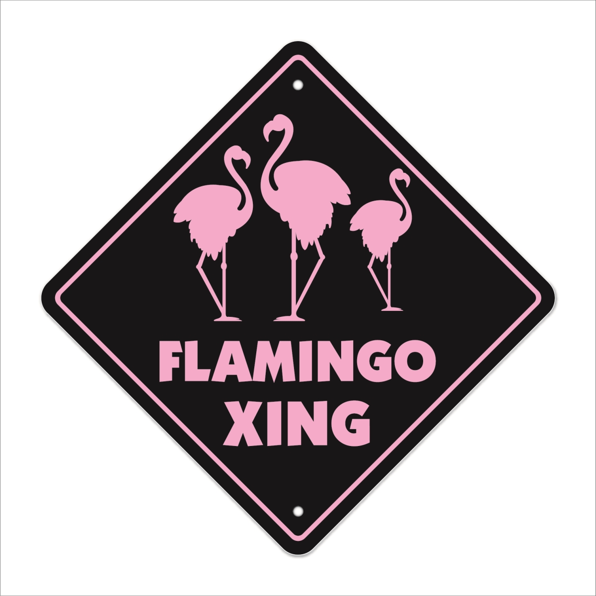 SignMission X-Flamingo 12 x 12 in. Flamingo Crossing Zone Xing Sign