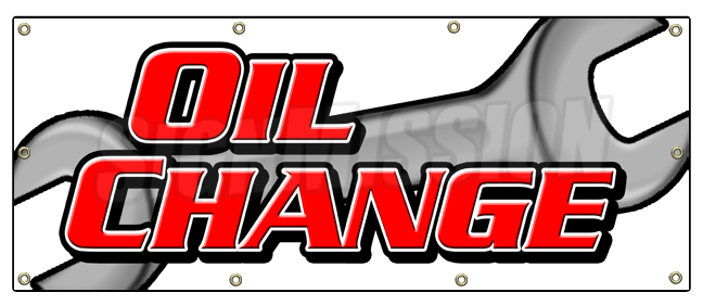 SignMission B-96 Oil Change 36 x 96 in. Oil Change Banner Sign