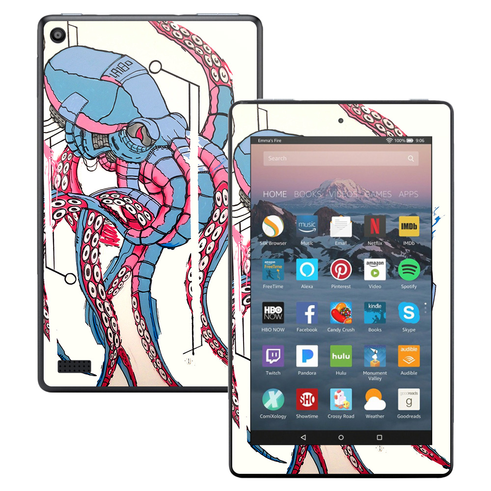 MightySkins AMKF717-Robo Squid Skin for Amazon Kindle Fire 7 2017 - Robo Squid