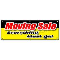 SignMission B-72 Moving Sale Everything M 24 x 72 in. Moving Sale Everything Must Go Banner Sign