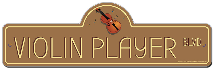 SignMission P-618 Violin Player 18 x 6 in. Violin Player Street Sign
