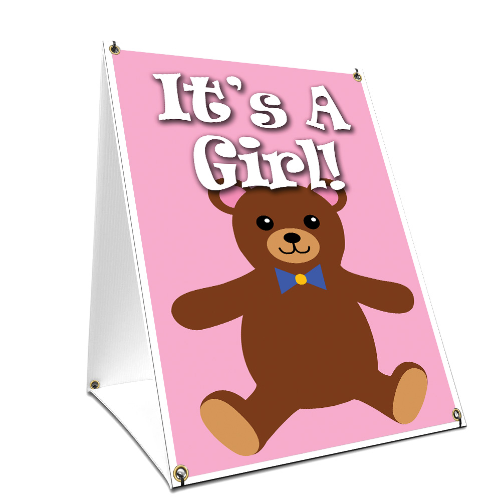 SignMission SBC-1824-Its A Girl 18 x 24 in. A-Frame Sidewalk Its A Girl Sign with Graphics on Each Side