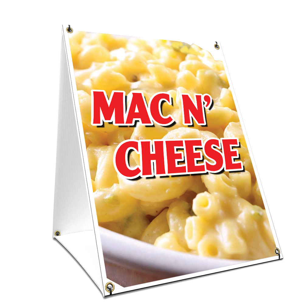 SignMission SBC-1824-Mac N Cheese 18 x 24 in. A-Frame Sidewalk Mac N Cheese Sign with Graphics on Each Side