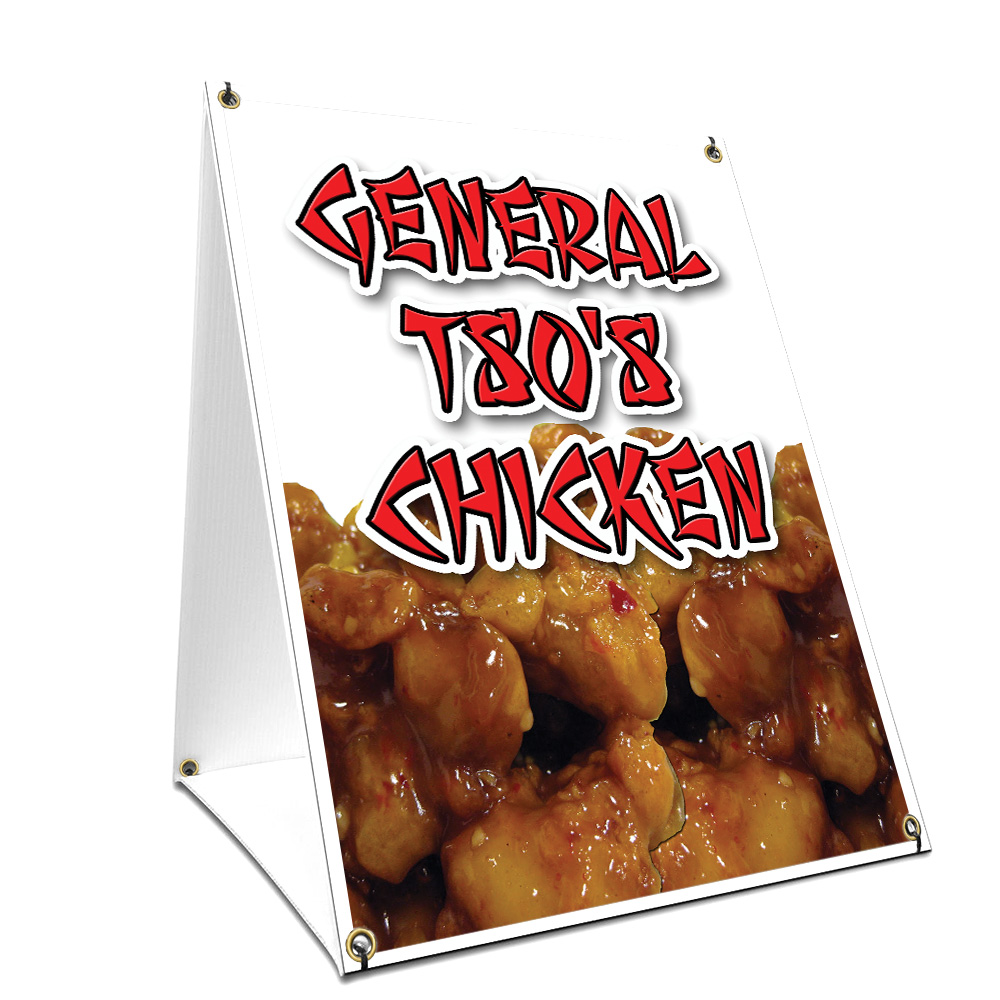 SignMission SBC-2436-General Tsos Chicken 24 x 36 in. A-Frame Sidewalk General Tsos Chicken Sign with Graphics on Each Side