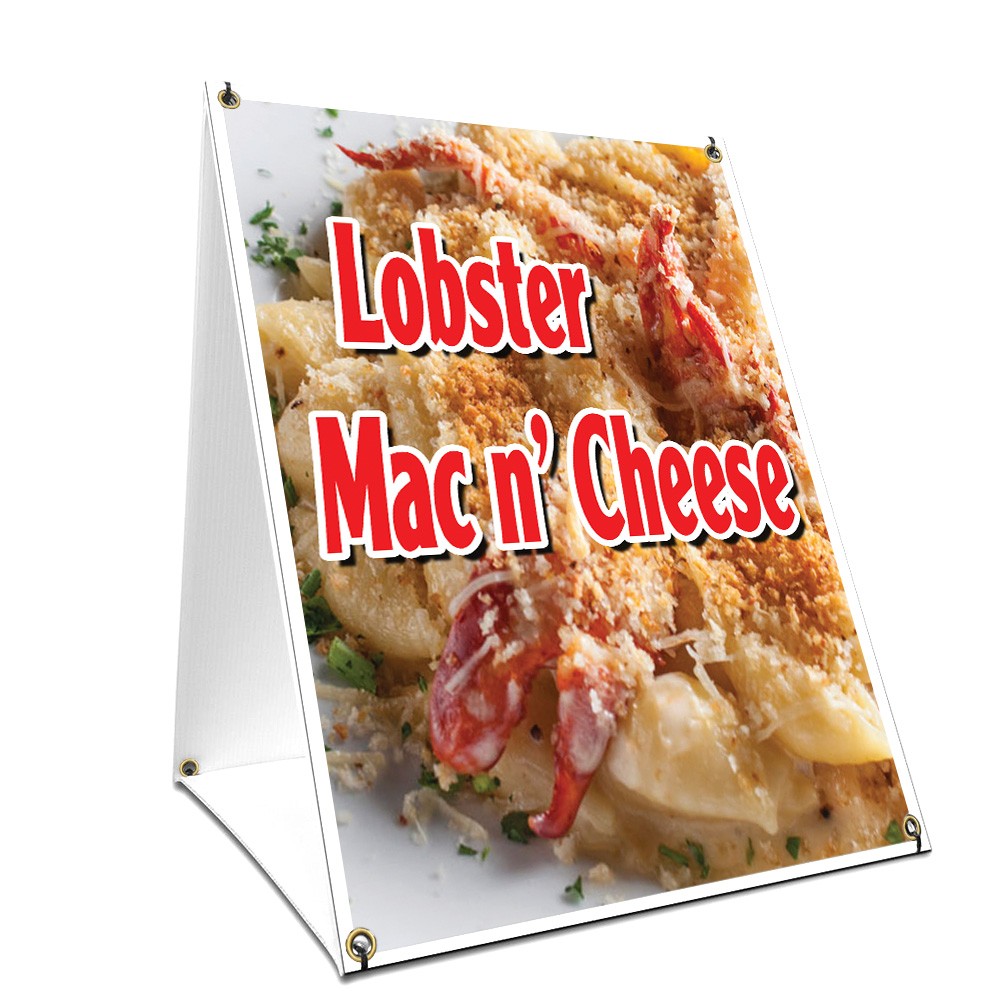 SignMission SBC-2436-Lobster Mac N Cheese 24 x 36 in. A-Frame Sidewalk Lobster Mac N Cheese Sign with Graphics on Each Side