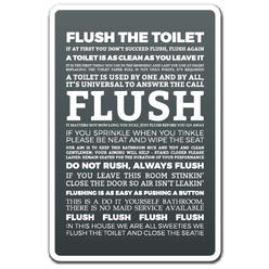 SignMission Z-A-1014-Flush The Toilet 10 x 14 in. Tall Flush the Toilet Aluminum Sign with Clean Toilet Restroom Warning Bathroom