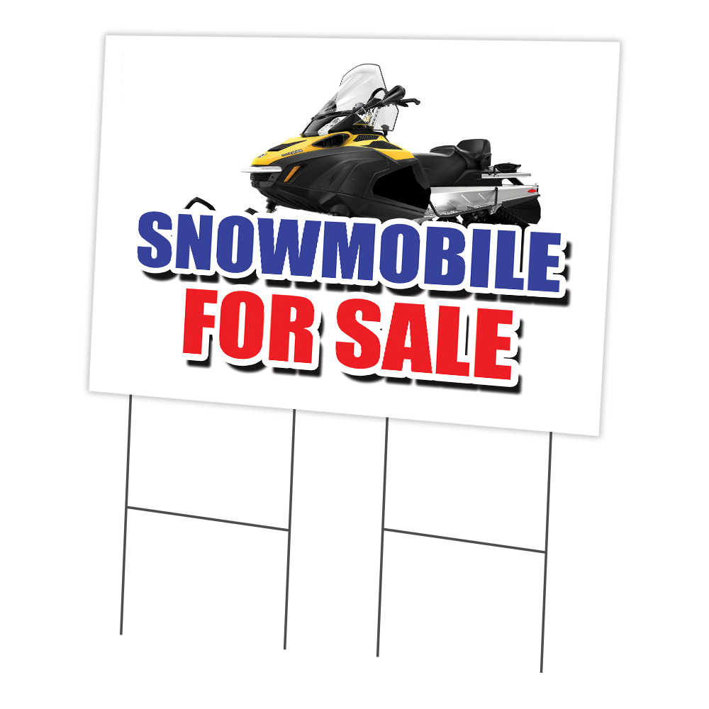 SignMission C-2436 Snowmobile For Sale 24 x 36 in. Yard Sign & Stake - Snowmobile for Sale