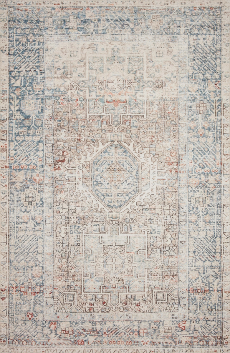 Loloi JULSJUL-07NAOC86B6 8 ft.-6 in. x 11 ft.-6 in. Jules Power Loomed Traditional Rectangle Rug&#44; Natural & Ocean