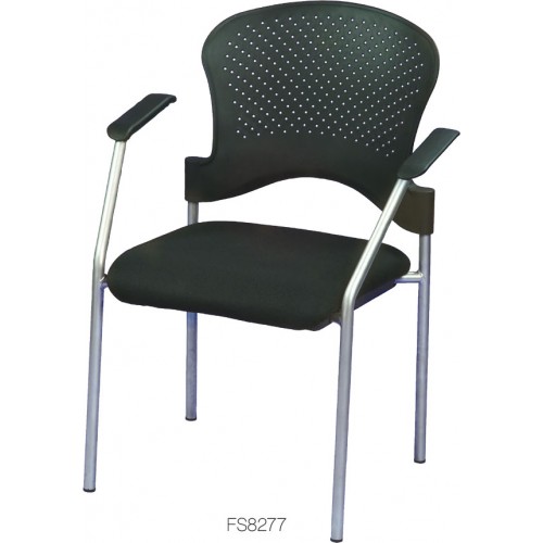HomeRoots 372366 Gray Frame Plastic Fabric Guest Chair, 25 x 21 x 33.75 in.