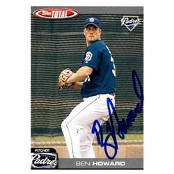 Autograph Warehouse 651087 Ben Howard Autographed Baseball Card - San Diego Padres, FT - 2004 Topps Total No.426
