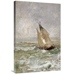 JensenDistributionServices 36 in. A Sailing Boat in a Choppy Sea Art Print - Mose Bianchi