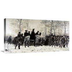 JensenDistributionServices 30 in. Washington Reviewing His Troops at Valley Forge, 1883 Art Print - William T. Trego