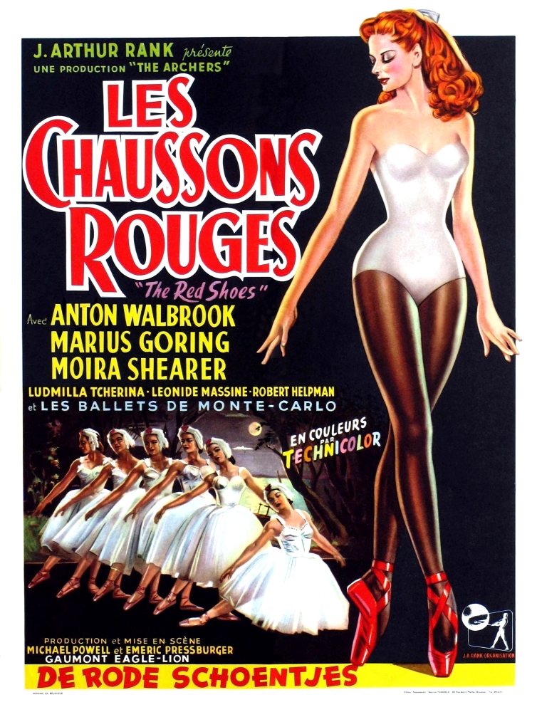 Posterazzi Everett Collection EVCMCDRESHEC004HLARGE The Red Shoes Aka Les Chaussons Rouges Aka De Rode Schoentjes Belgian Poster Art Top -
