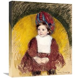 Global Gallery GCS-267834-22-142 22 in. Margot in a Dark Red Costume Art Print - Mary Cassatt